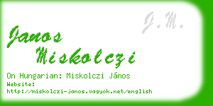 janos miskolczi business card